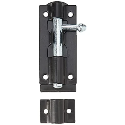 Image of TIMCO Straight Tower Bolt Black 3&quot; Great for securing Flush Fitting Gates and shed Doors in a Closed Position, Adding Increased Security One Pack fixings Included.