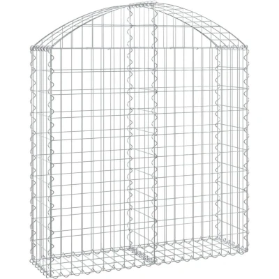 Image of vidaXL Arched Gabion Basket 100x30x100/120 cm Galvanised Iron
