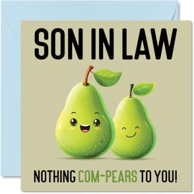 Image of Birthday Cards for Son in law Nothing Com Pears Funny Happy Card from Mum Dad Law, Gifts, 145mm x Joke Greeting Men Him