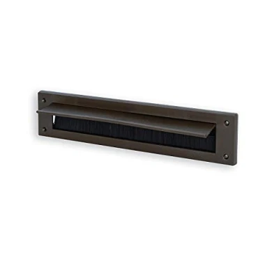 Image of STORMGUARD Brown 06SR0160000B Internal PVC Letter Box Brush Cover with Flap, External 335mm x 75mm (Internal 279mm x45mm)