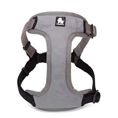 Image of WINHYEPET True Love Dog Harness Reflective Pet Adjustbale for Running Walking Padded Soft Mesh Dogs Vest Easy Control Small Medium Large Pets TLH5951(Grey,L)