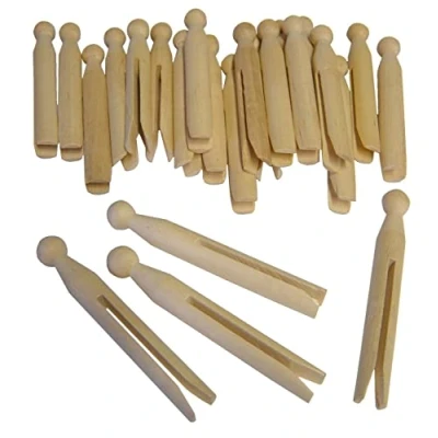 Image of Major Brushes Traditional Wooden Dolly Pegs Pack of 24
