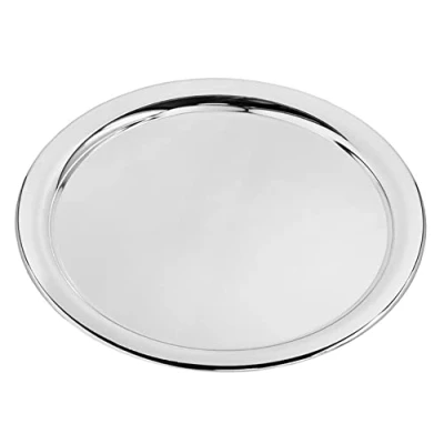 Image of EDZARD Porto Serving Tray, Round, Silver Plated, Tarnish Resistant, Diameter 32 cm (Scratch Sensitive)