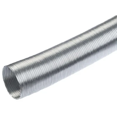 Image of Ø 120mm / 4.7 inch Flexible Air Duct for Cooker Hood, Conditioner, Extractor Fan, Tumble Dryer 1.5m 4.9ft Semi Rigid Exhaust Hose Ventilation Ducting Aluminium