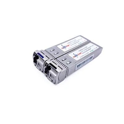 Image of Elfcam Pack of 2 10G SFP+ Module, TX1270nm / RX1330nm and TX1330nm RX1270nm, Fibre Optic Cable Connector LC/UPC Monomode Simplex (9/125um OS2), DDM, 20KM