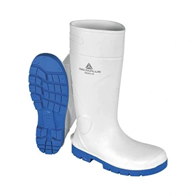 Image of Delta Plus Kemis S4 CI SRC Safety Wellington Boots Slip Resistant Color: White Blue Size: 8