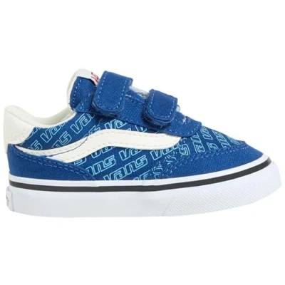 Image of Vans Boy&#039;s Unisex Kids Brooklyn LS V Sneaker, Retro Logo True Blue, 3.5 UK Child