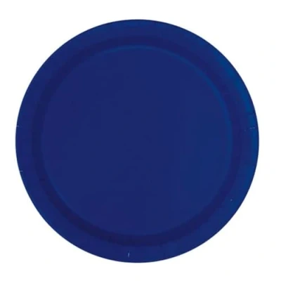 Image of Unique 30949EU Eco Friendly Paper Plates 23 cm Navy Blue Colour 16 Count (Pack of 1), Pack