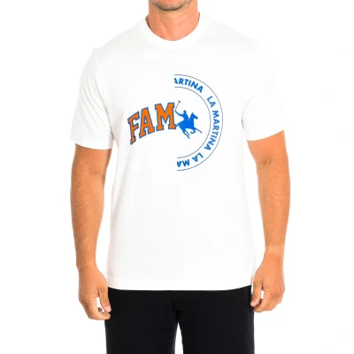 Image of La Martina Mens Short Sleeve T shirt 11M098 JS206 man White Cotton Size Small