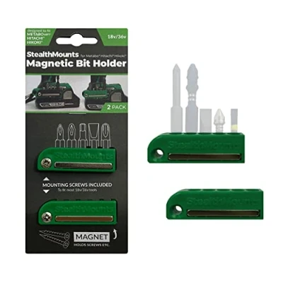 Image of StealthMounts Metabo HPT/Hitachi/Hikoki 18v &amp; 36v Magnetic Bit Holder Drill Organiser Perfect for Drills and Impacts (2 Pack)