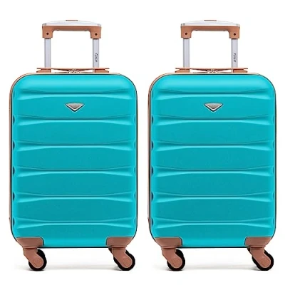 Image of Flight Knight Set of 2 Premium Suitcases Extra Stong Lightweight Luggage Hardcase with 4 Wheels &amp; Built in Lock (Set S+S)