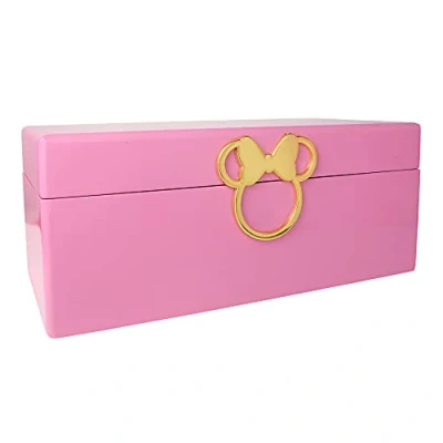 Image of Peers Hardy Disney Minnie Mouse Pink Solid Wood Lacquered Jewellery Box and Gold plated clasp VX700653L
