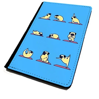 Image of WTF Passport Cover/Holder. Pug Yoga Travel Protection.
