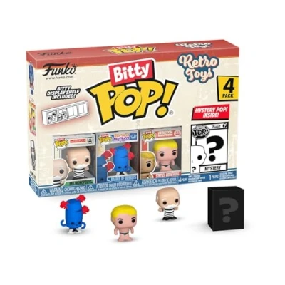 Image of Funko Bitty Pop! Retro Toys Mr. Monopoly 4PK​ and A Surprise Mystery Mini Figure 0.9 Inch (2.2 Cm) Transformers Classic Collectable Stackable Display Shelf Included Gift Idea