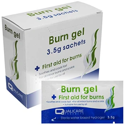 Image of Qualicare 3.5g Burns Scalds Emergency First Aid Treatment Gel Sachets 25 Pack