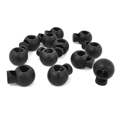 Image of sourcing map Plastic 8mm Single Hole Round Head Spring Cord Locks Toggles 10 Pcs