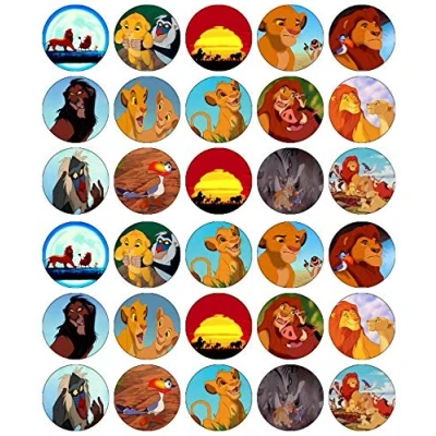 Image of 30 Lion King Cupcake Toppers Edible Wafer Paper Fairy Cake Birthday Cakes