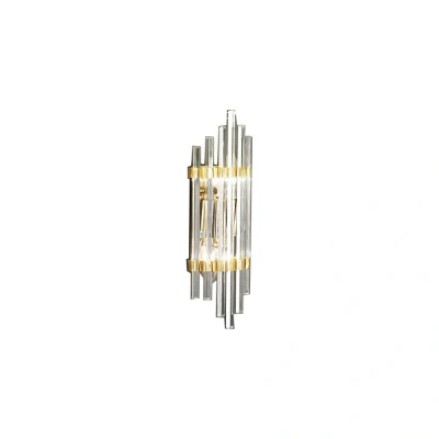 Image of Ontario Lifestyle Crystal Wall Light Polished Gold, 2x E14