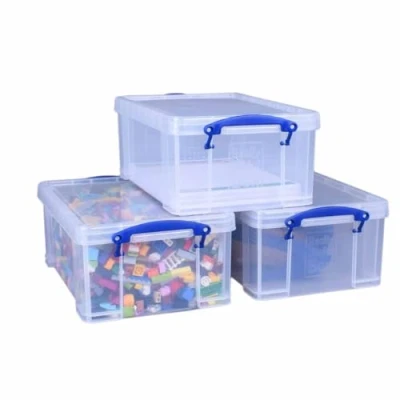 Image of Really Useful Box 9 Litre Clear Pack of 3