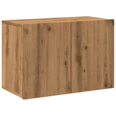 Image of vidaXL TV Cabinet Wall mounted Stand Floating Unit Artisian Oak Engineered Wood, Ample Storage, 60x30x41 cm