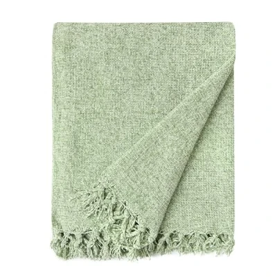 Image of Emma Barclay Throw Blanket For Sofas Bed Extra Large Soft Chenille Throws Settees In Meadow Green Fleece Blankets Darcy Collection 50&quot; x 60&quot; (127cm 152cm)