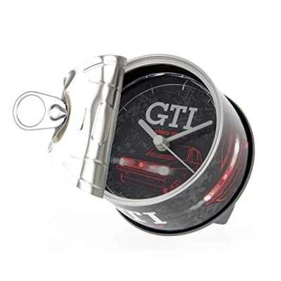 Image of BRISA VW Collection Volkswagen Table Clock, Magnet MyClock also customizable, Photo Gift in T1 Bus, Beetle, GTI Design (GTI The Legend/Black)