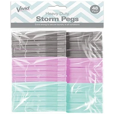 Image of 96 x STORM Pegs Heavy Duty Plastic Clothes Laundry Washing Line Airer Dryer UK FREE P&amp;P