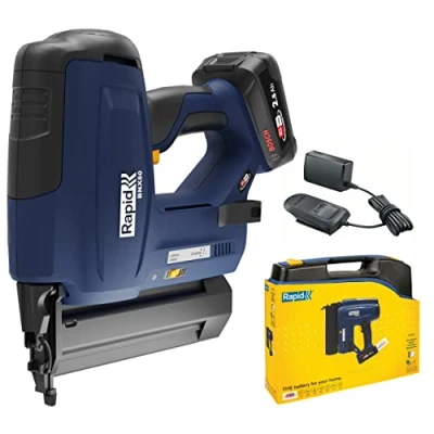 Image of RAPID BNX50 18V P4A Battery Powered Brad Nailer Kit Cordless Nail Gun, Adjustable Depth of Drive​, Single or Bump Fire, Skirting Board and Window Trim, with 2.5Ah Battery, Charger &amp; Case (5001499)