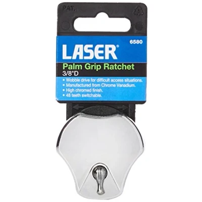 Image of Laser 6580 Palm Grip Ratchet 3/8&quot;D, Silver
