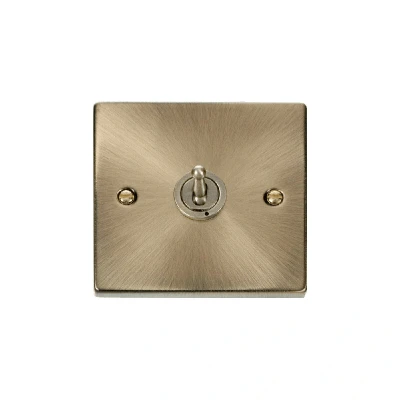 Image of Click Deco 1 Gang 2 Way 10AX Toggle Switch Antique Brass
