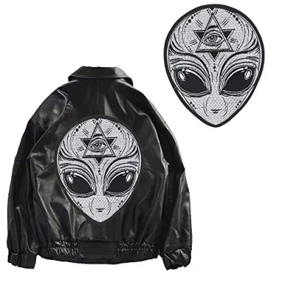 Image of EMDOMO Three Eyes Evil Patches Iron on Embroidery Applique Stickers Jacket Back Badges 1 piece