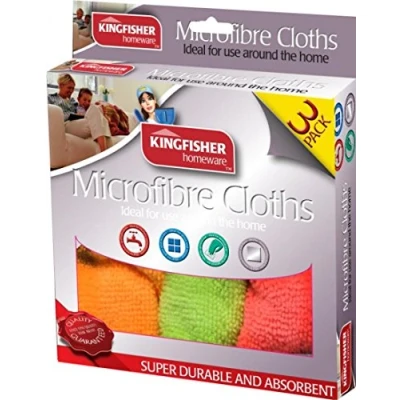 Image of Kingfisher Microfibre Cloths 3pk (MICRO3P)