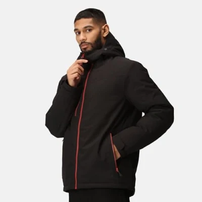 Image of Regatta Professional Men&#039;s Waterproof Navigate Insulated Jacket Black Classic Red, Size: XL