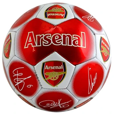 Image of Arsenal FC Official Product Football Size 5 METALIC New SIGNATURE EDITION Crest