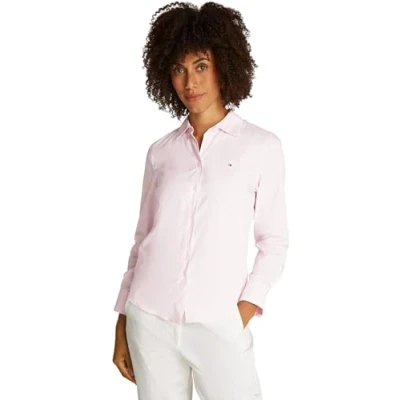Image of Tommy Hilfiger Regular Shirt Buttondown blouse, Women&#039;s, Size: 14, Light pink
