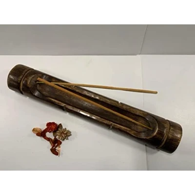 Image of Natural Wood Incense Stick Holder &amp; Burner, Ash Catcher Handmade Wooden Length 30cms or12 inches x Width 5.2 or 2 inches(NFT IH 07)