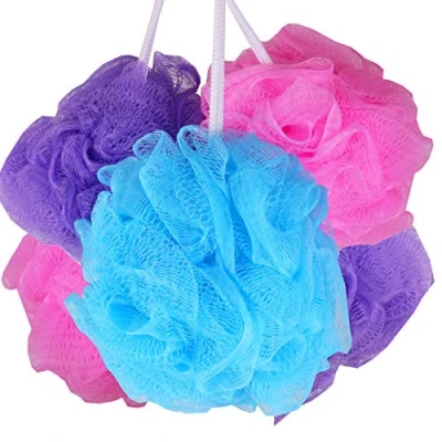 Image of 5x Exfoliating Bright Coloured Bath/Shower Scrunchies Relaxing Deep Cleanse Scrubber