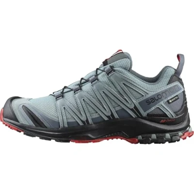 Image of SALOMON Men&#039;s XA PRO 3D GTX Trail Running Shoes Waterproof, Lead/Black/Barbados Cherry, 7.5 UK