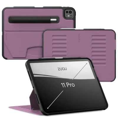 Image of ZUGU iPad Pro 11 Inch Case (M4) 2024 Ultra Slim Protective Cover Wireless Apple Pencil Charging Convenient 8 angle Magnetic Stand &amp; Auto Sleep/Wake [ Berry Purple ]