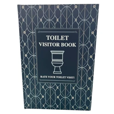 Image of Diabolical Gifts DP1295 Toilet Visitors Book Funny for Him, Bathroom Guest Book, Secret Santa Men, Housewarming Gifts, Weird Stuff, Decorations