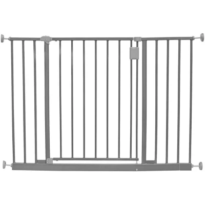 Image of Safetots Extra Wide Hallway Gate, 103cm 109cm, Matt Grey, Pressure Fit Baby Safety Barrier for Hallways and Spaces, Easy Installation