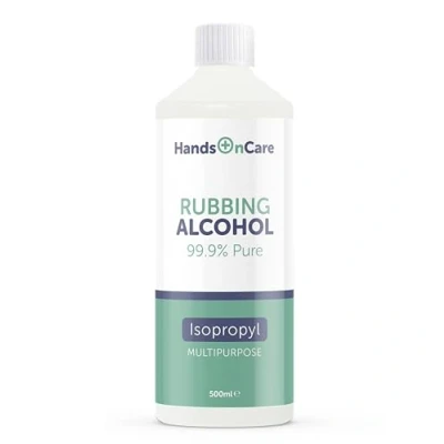 Image of HandsOnCare All Purpose Rubbing Alcohol Isopropyl 99.9% Pure Isopropanol IPA for Cleaning, Laptops, Electronics, Glass, De icer 500ml