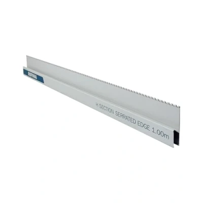 Image of REFINA 3&#039;4&quot; (1.00m) Serrated H Section Feather Edges 113 x 20mm Profile, 1.3mm Lightweight &amp; Durable Aluminium Edge for Removing Air Pockets, Distributing Materials, Reducing Laitance