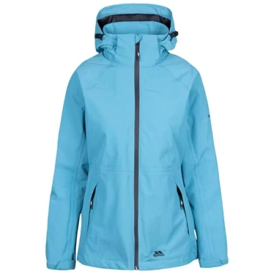 Image of Trespass Womens Waterproof Jacket Tilbury Full Zip Windproof Rain Coat for Women with 2 Zipped Pockets, Adjustable Hood, Taped Seams &amp; Velcro Cuffs