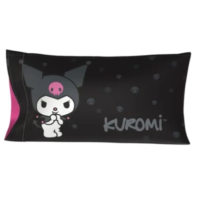 Image of Franco Collectibles Hello Kitty &amp; Friends My Melody Kuromi Beauty Silky Satin King Size Pillowcase Cover 20x36 for Hair and Skin, (Officially Licensed Product)