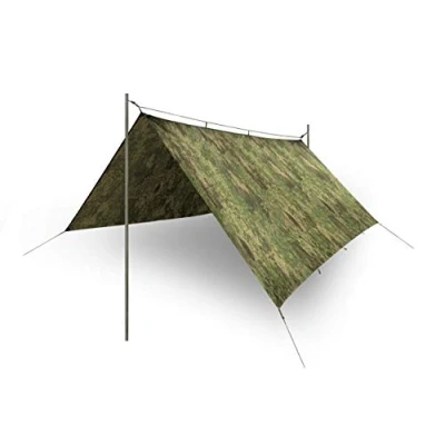 Image of Helikon Tex SUPERTARP® 3x3m Polyester Tarp Two Covers Included, Water Resistant, 19 Attachment Points, 840g, Multicolor