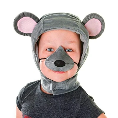 Image of Bristol Novelty DS131 Mouse Hoody with Ears and Nose Costume 1 Set Grey One Size ‎3 years Childs Hood, gray