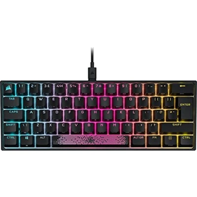 Image of CORSAIR K65 RGB MINI 60% Mechanical Wired Gaming Keyboard CHERRY MX RED Linear Switches PBT Double Shot Keycaps iCUE Compatible QWERTY UK PC, Mac, Xbox Black