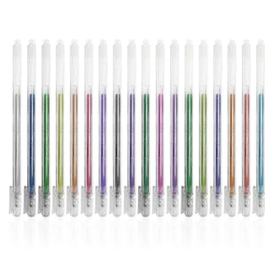 Image of CYNOSURETECH 18 Piece Metallic Pen Glitter Pens, Gel Colored Highlighters, Markers and Drawing Pens for Adult Coloring Kids Crafts