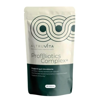 Image of Altruvita ProfBiotics Complex+ Supplement, 30 Capsules, 1 Month Supply 20 Billion CFU, 10 Live Strains, Supports Gut Microbiome &amp; Digestive Health, Immune System Booster